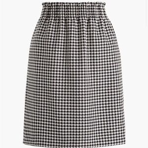 J. Crew houndstooth wool blend pull on mini skirt NWT 10